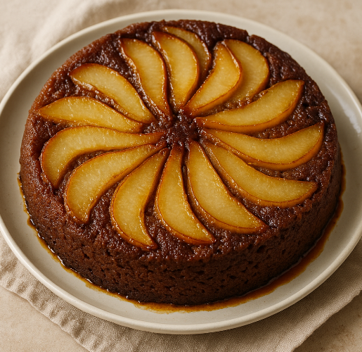 Pear Gingerbread Upside-Down Cake