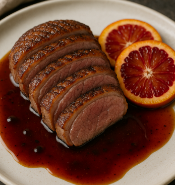 Seared Duck Breast with Blood Orange Gastrique