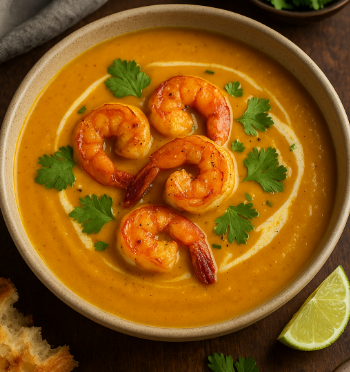 Spiced Pumpkin & Shrimp Soup