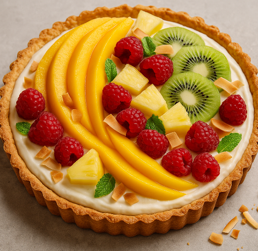Tropical Fruit Tart with Coconut Cream