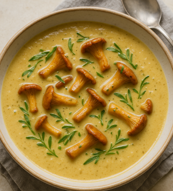 Chanterelle Mushroom & Tarragon Soup
