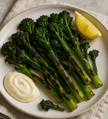 Charred Broccolini with Lemon-Garlic Aioli