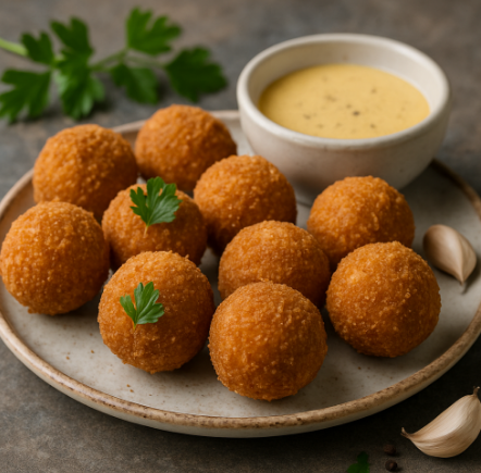Duck Confit Croquettes with Dijon-Honey Dip