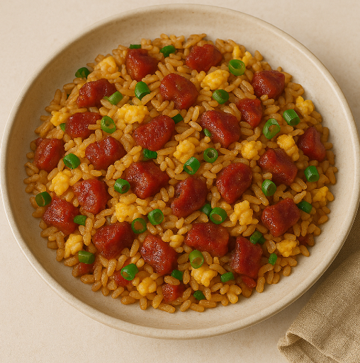 Fried Rice with Chinese Sausage, Egg & Scallion
