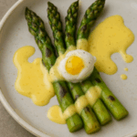 Grilled Asparagus with Poached Quail Egg & Hollandaise
