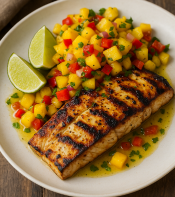 Grilled Mahi Mahi with Mango-Pineapple Salsa