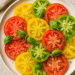 Heirloom Tomato Carpaccio with Olive Oil & Basil Salt