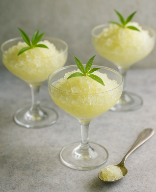 Lemon Verbena Granita with Prosecco