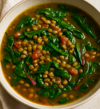 Lentil & Swiss Chard Soup with Lemon