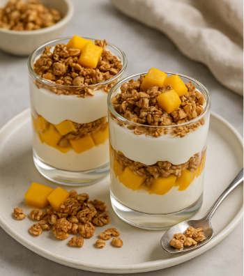 Mango Yogurt Parfaits with Honey Granola