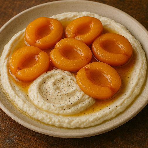 Poached Apricots with Vanilla Ricotta