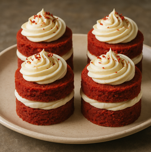 Red Velvet Mini Layer Cakes with Cream Cheese Frosting