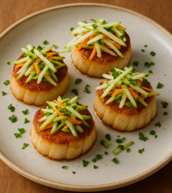 Seared Scallops with Apple Slaw