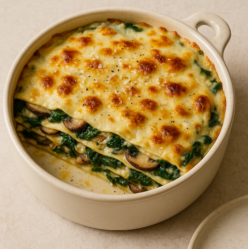 Spinach & Mushroom Lasagna with Béchamel