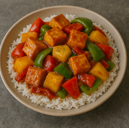 Sweet & Sour Tofu with Bell Peppers & Pineapple