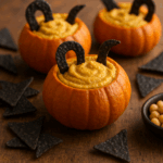 Pumpkin Hummus Cauldrons