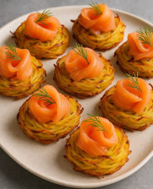 Salmon & Dill Potato Nests