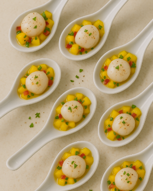 Scallop & Mango Spoons